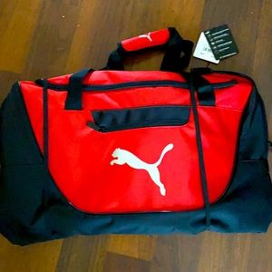 Large Red and Black puma duffle bag! NWT